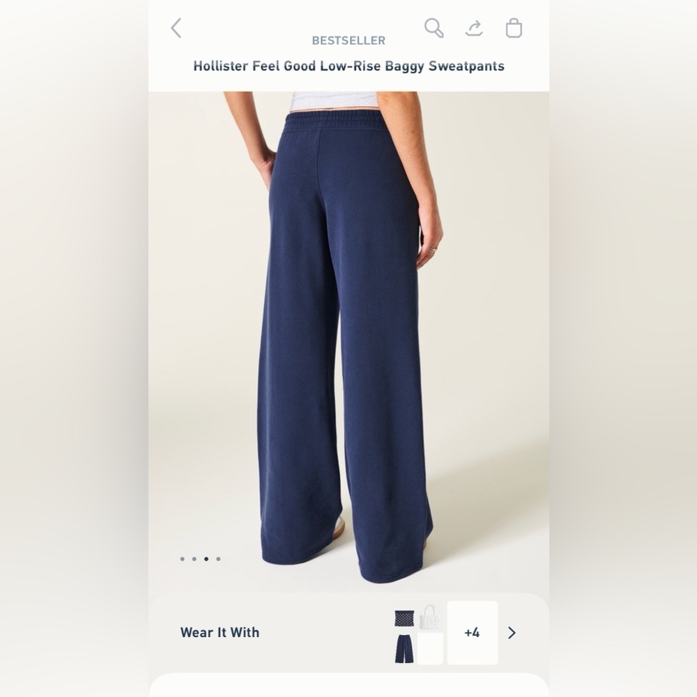 Hollister Navy Feel Good Low Rise Baggy Sweatpants - Picture 3 of 3